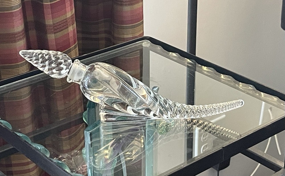 Cornucopia Twisted Glass Perfume Bottle Czech 1940’s