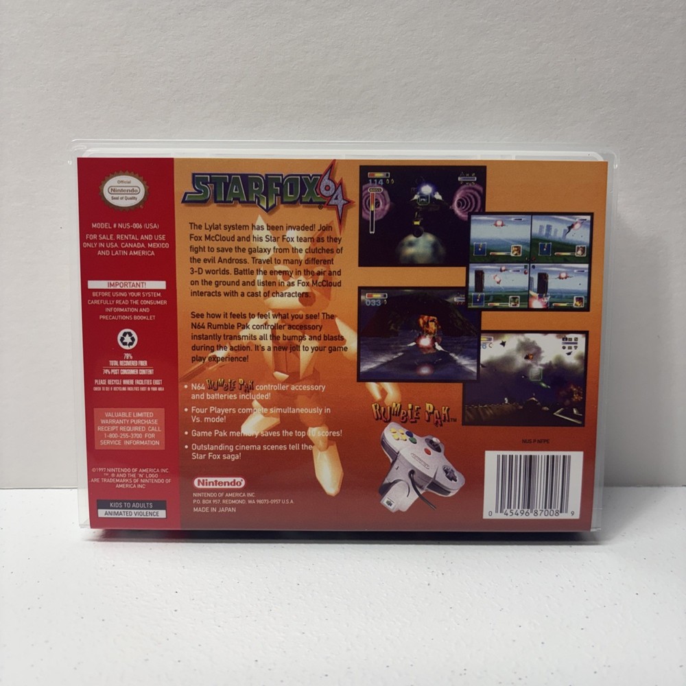 Starfox 64 Universal Game Case for Game Cart *CASE ONLY*