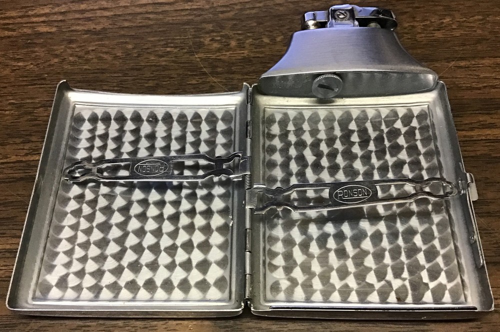 Ronson Metal Lighter And Cigarette Holder