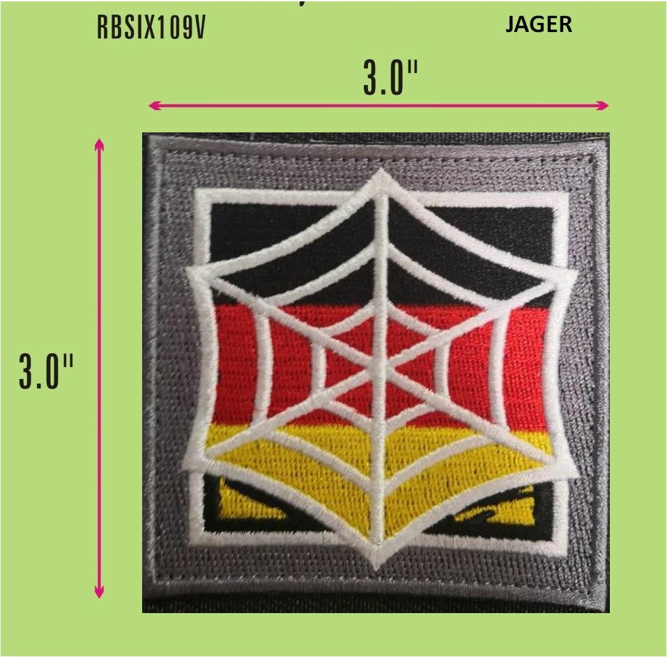 RAINBOW SIX OPERATOR JAGER - 3" x 3" PATCH - Hook Backing - RBSIX109V