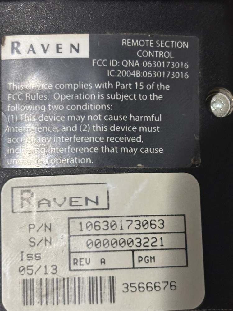 Raven AccuBoom Wireless Remote Section Control