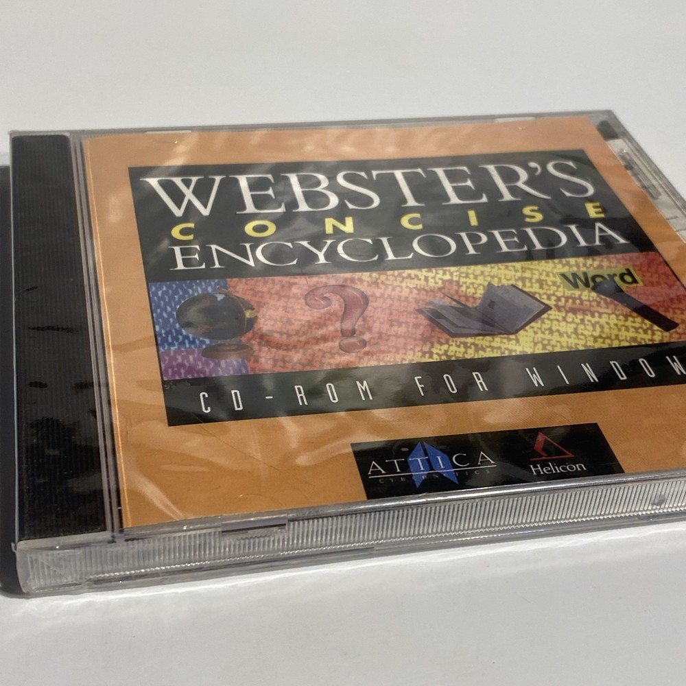 Vintage Cd- Rom For Windows 1995 Webster's Concise Encyclopedia (CD PC) Sealed