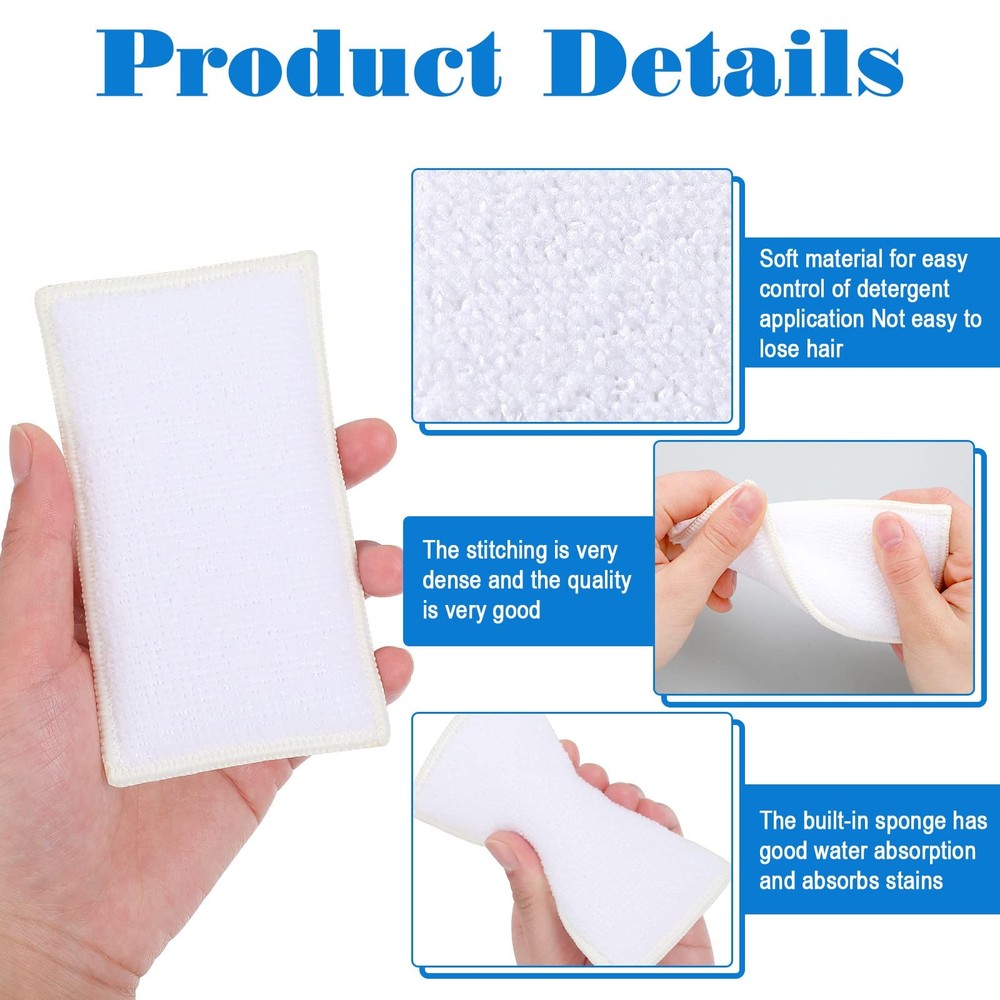 12 Pcs Interior Scrubbing Sponge for Leather Plastic Car Microfiber Kitchen H
