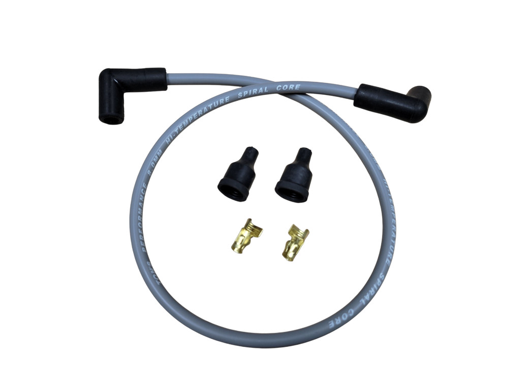 28" VINTAGE UNIVERSAL GRAY SILICONE SPARK PLUG WIRE 8MM KIT SUPPRESSION CORE