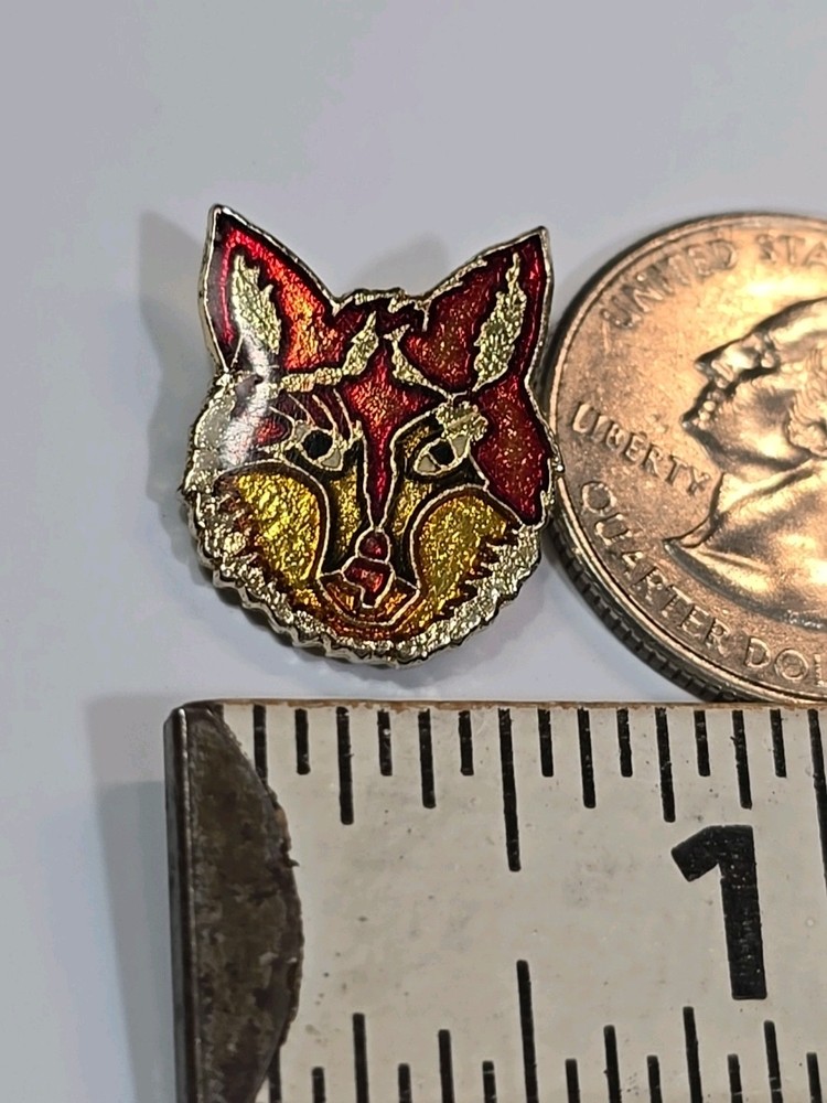 Red Fox Head Tie Tack Lapel Pin
