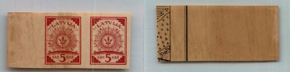 Latvia 🇱🇻 1918 SC 1 MNH pair map. rtc454