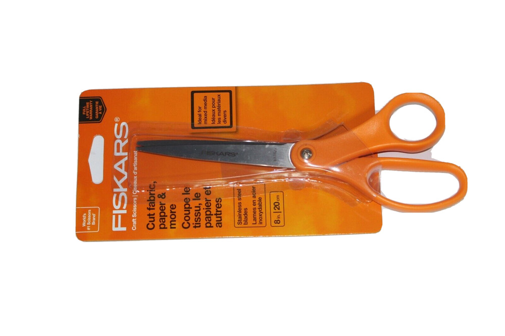 Fiskars 134520 Multi Purpose 8 Inch Orange Handled Scissors