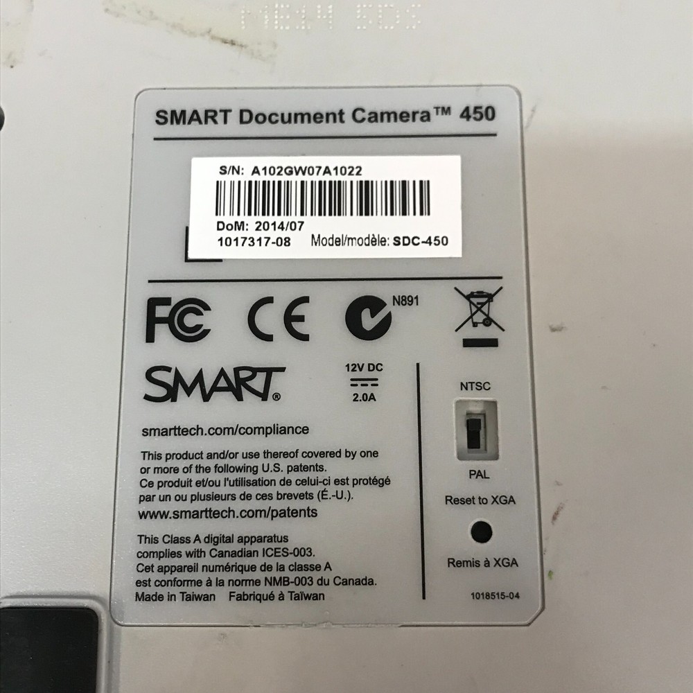 SMART SDC-450 - 1080p Digital Document Camera - Composite, VGA, DVI