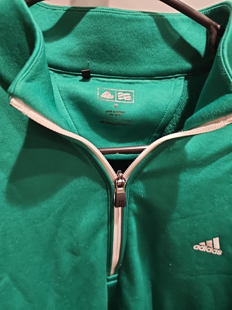 Adidas Golf 1/4 Zip Longsleeve Pullover Jacket Green Men's Size Medium