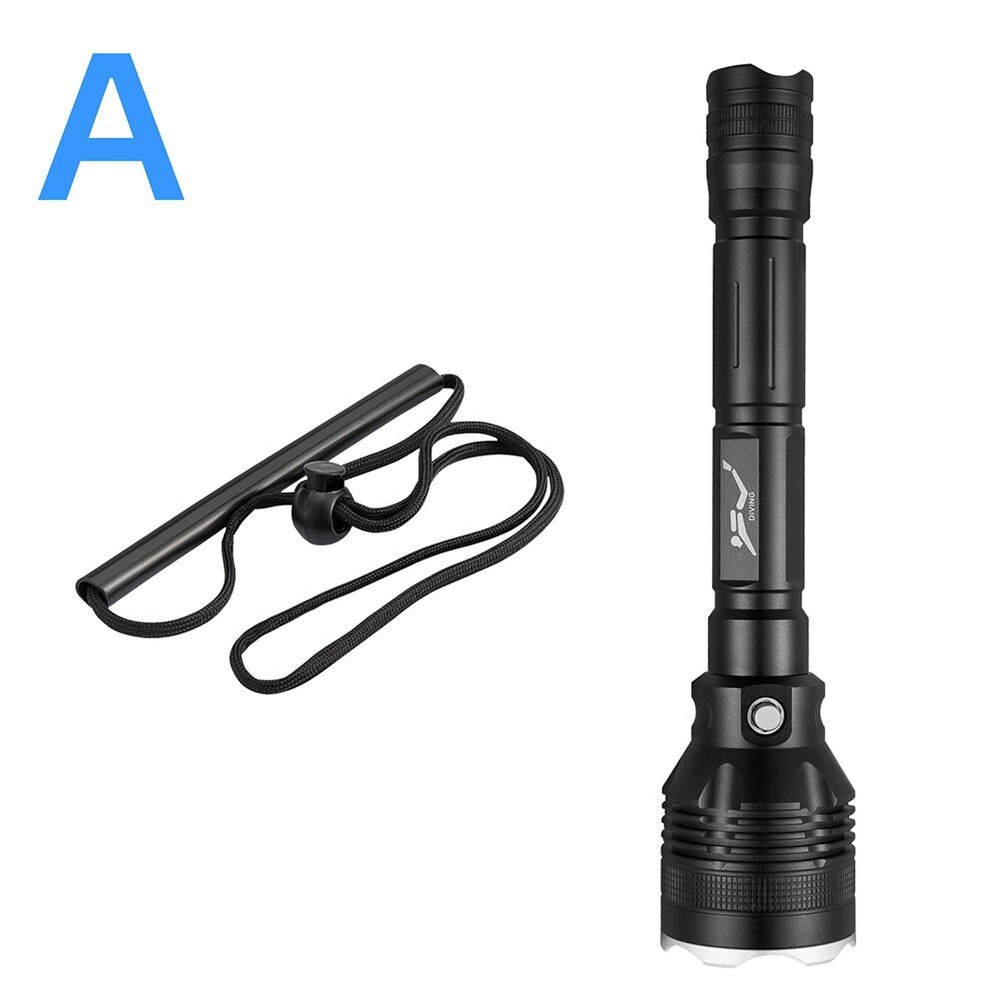 Scuba Diving Waterproof LED Flashlight Torch 80M Deep Underwater Light