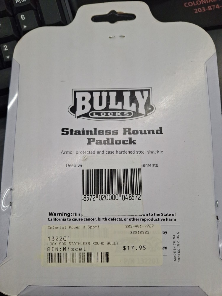 Bully Locks 132201 Stainless Round Padlock