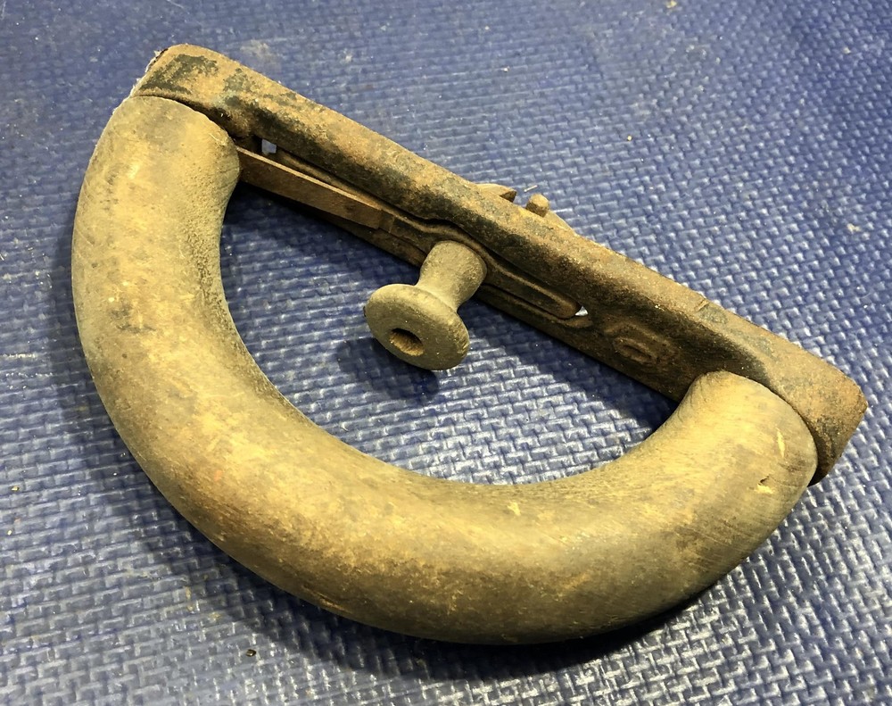 Sad Iron Removable Handle wood cast flat vintage