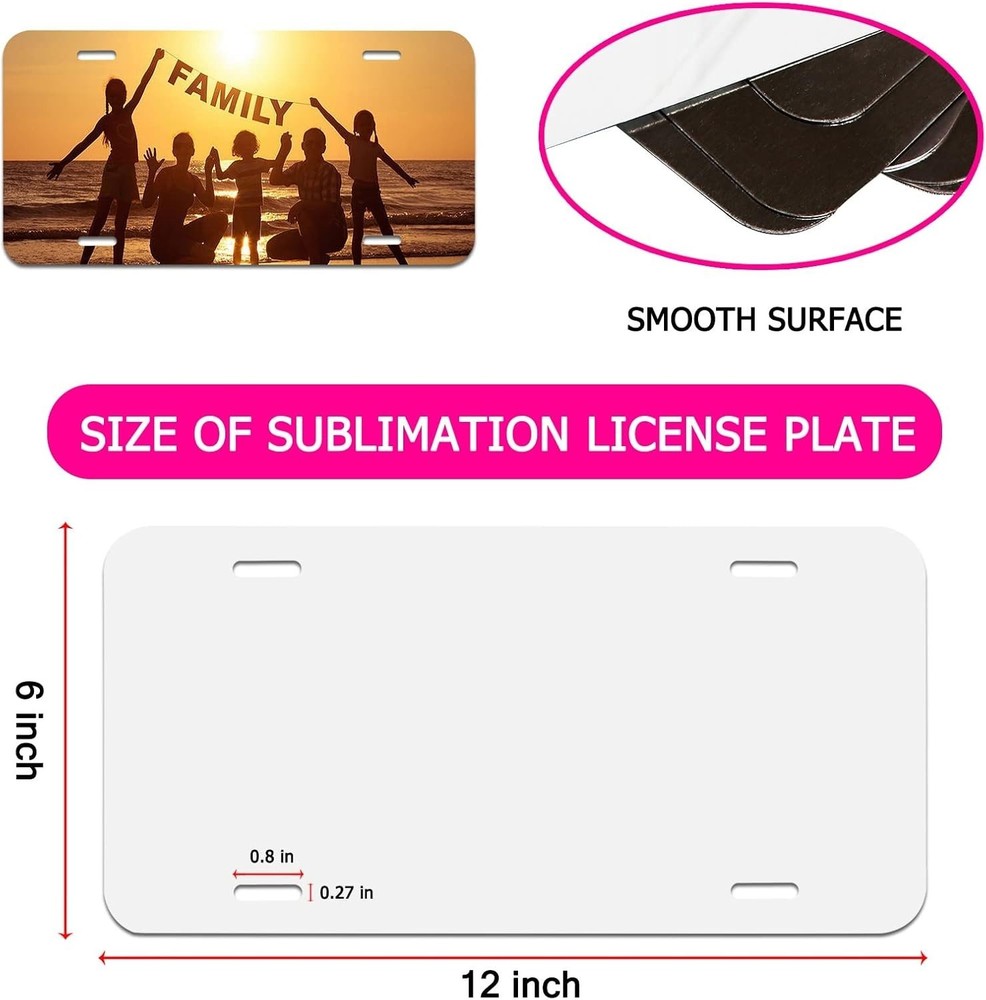 Durable Sublimation License Plate Blanks, 10-Pack for Easy DIY Customization
