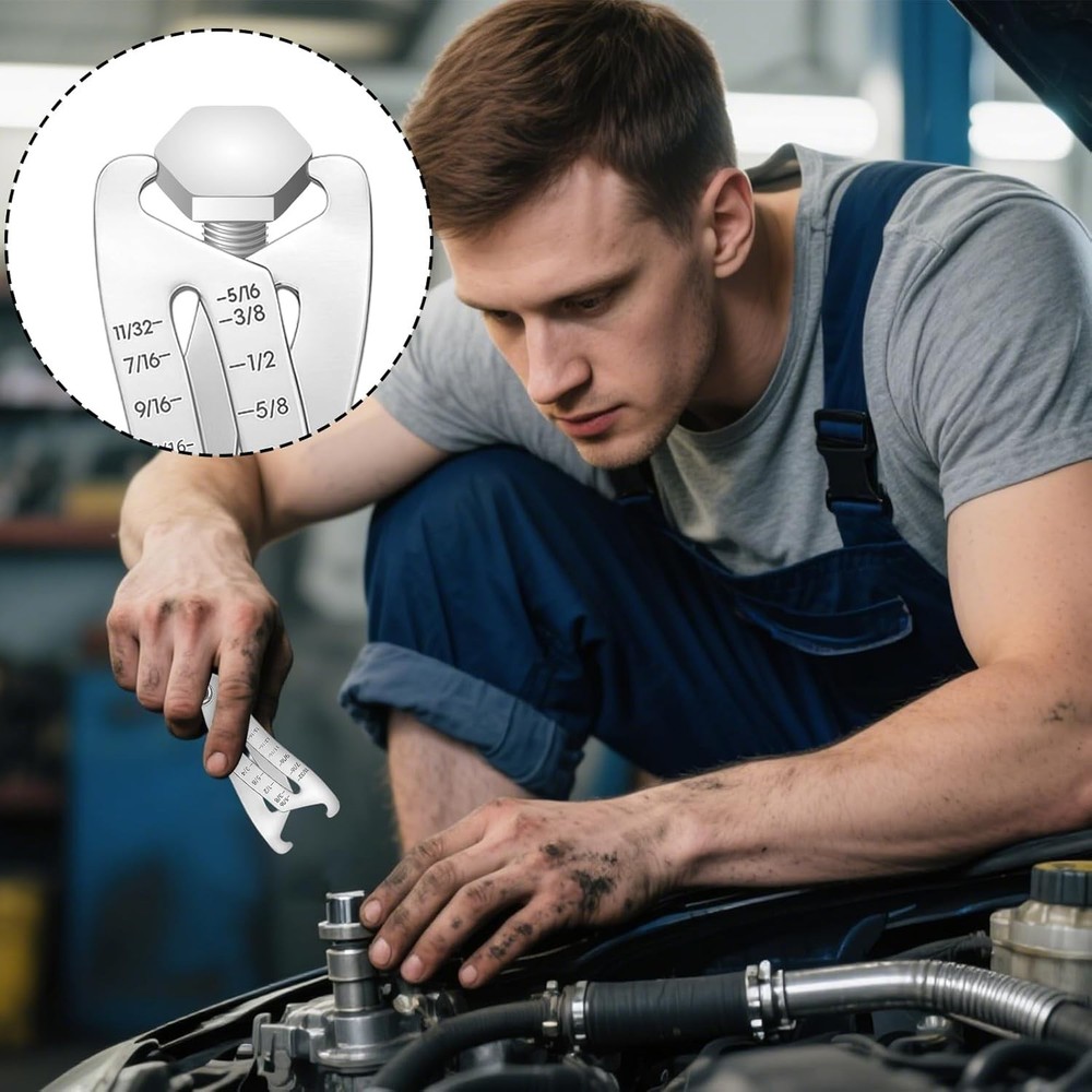 2PCS Keychain Thread Measuring Tool - Adjustable & Accurate for All Bolts