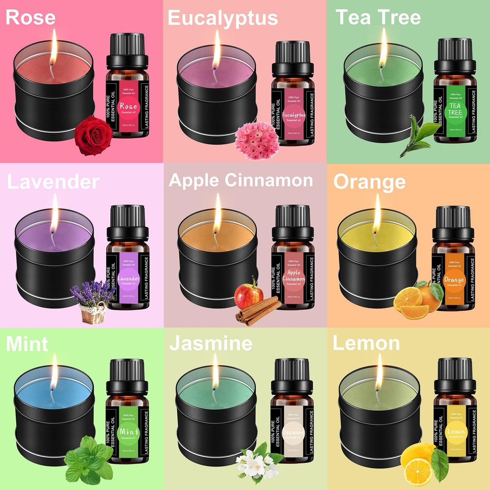 Complete Candle Making Kit With Wax 3.0LBS with Melter, black