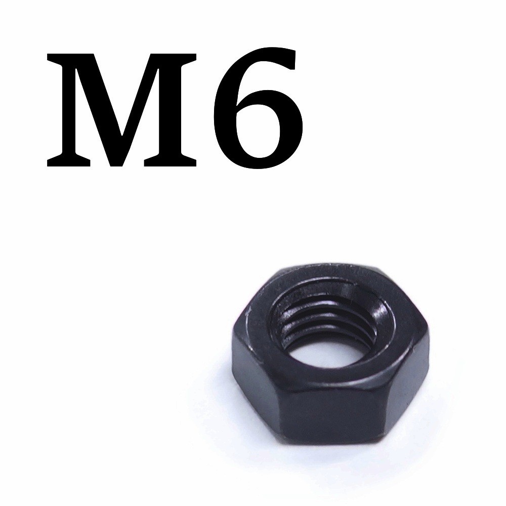 M6 Black Stainless Hex Nuts (2 Types, 2-Piece Set)