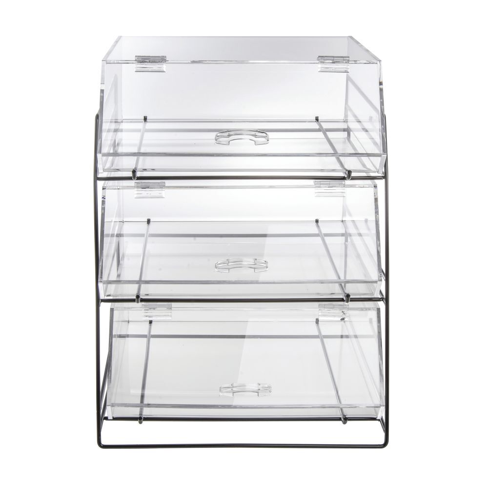 HUBERT® Black 3-Tier Wire Bakery Case