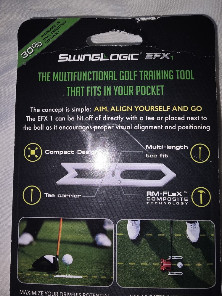 Golf Aiming Trainer Tee Swing Logic Efx-1 Target And Alignment Tool Unused