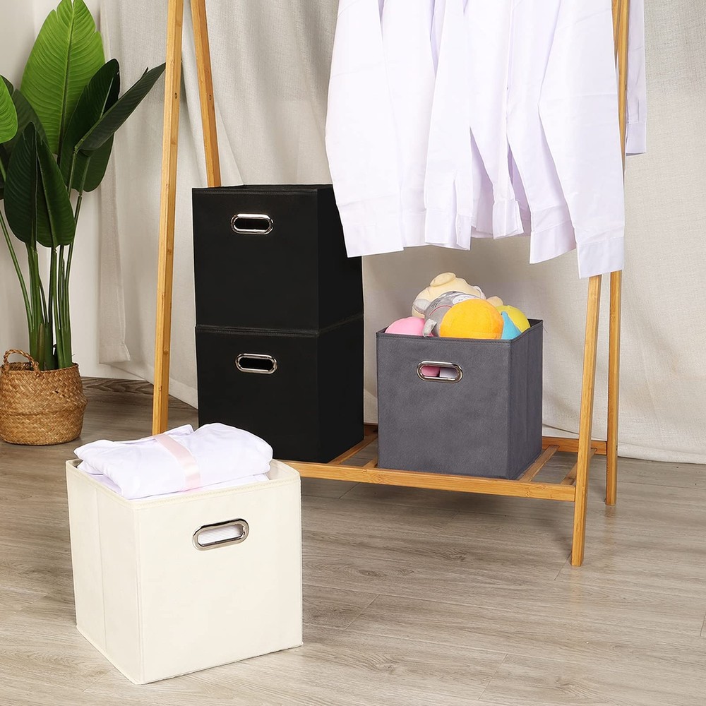 Yunkeeeper storage bins Cubes, Fabric Cube Organizer with Handle, Foldable Cu...