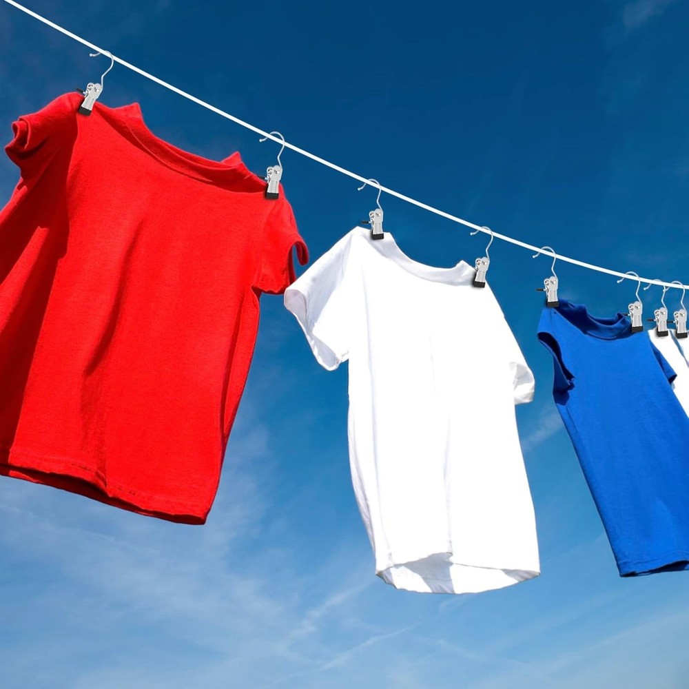 24 Pack Hanger Clips, Multi Function Clip Hooks, Laundry Hanging Hooks Black