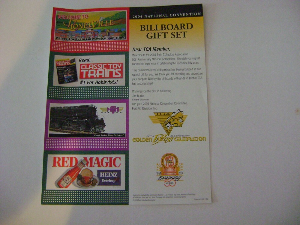 Lionel 2004 National Convention Billboard Gift Set & Standard Plastic Frame