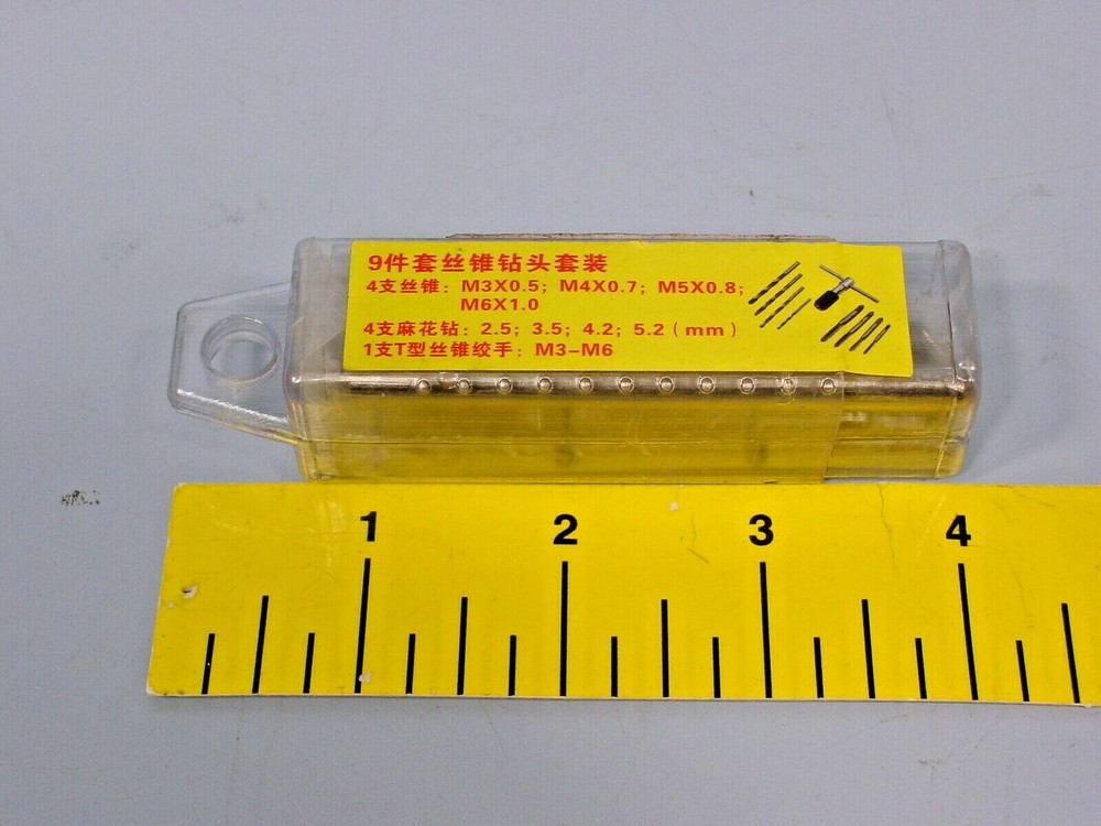 *Bide 9 PC HSS T-Handle Tap Tool Set MM Range 3-6 9PC-M3-M6