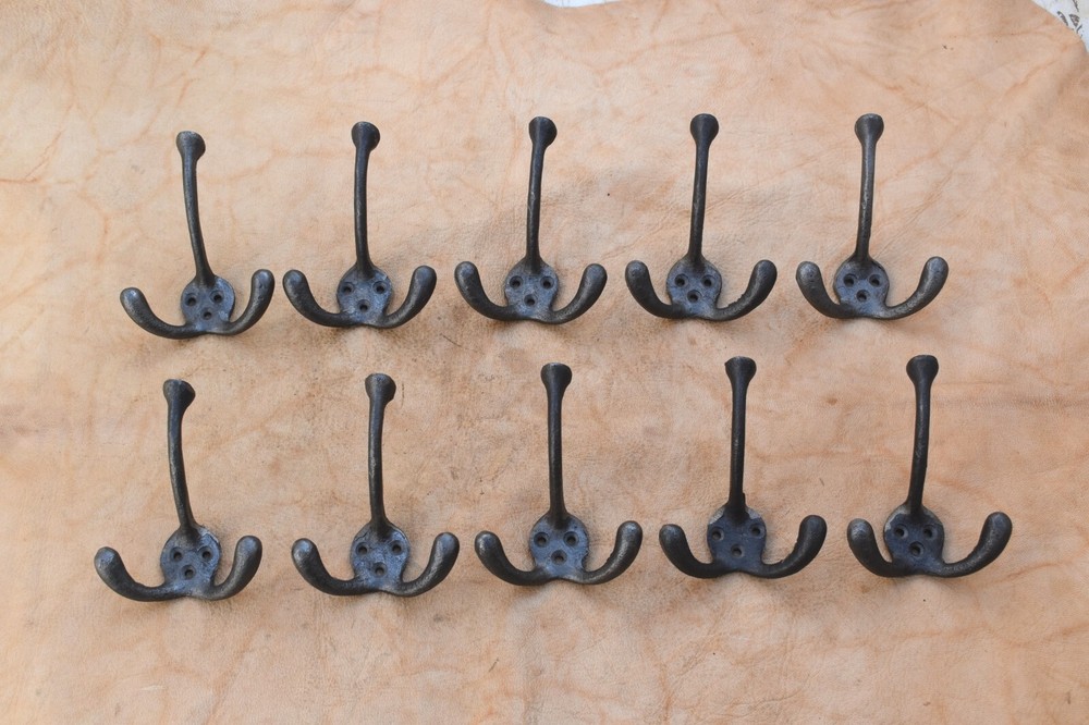 Vintage Cast Iron kitchen hook hanger coat rope bath library school Hook 10 pcs