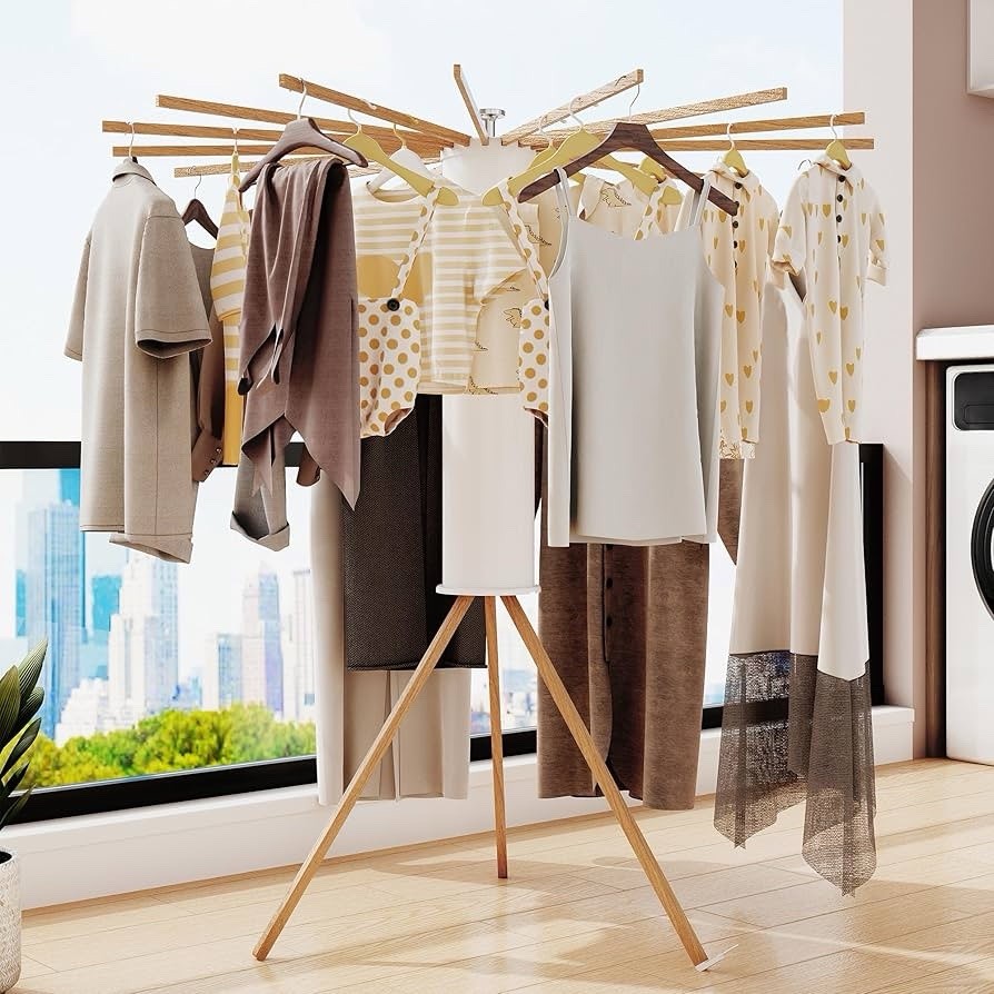 Clothes Drying Rack Tripod,Drying Rack Clothing,Laundry Drying Rack,Floor Sta...