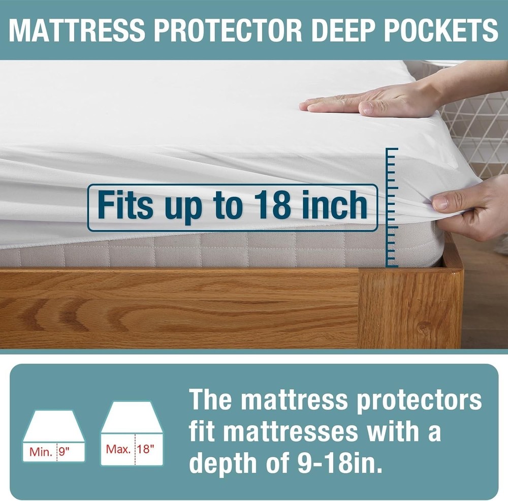Queen Waterproof Mattress Protector,Pee & Liquid Proof Cover Pets
