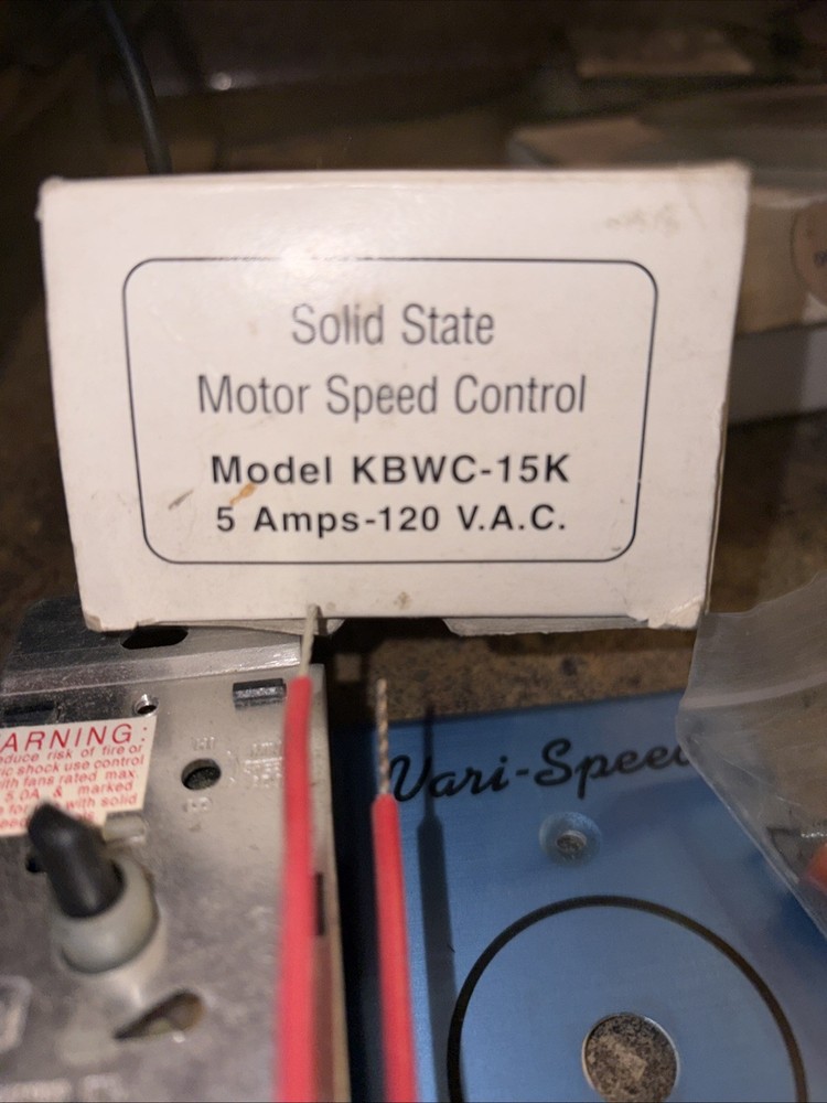 KBWC-15K Vari-Speed Solid State Motor Speed Control 5A 120V