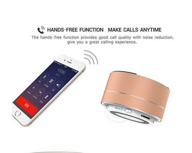 Mini Brushed Metal Bluetooth Speaker with Reflective LED Light A10