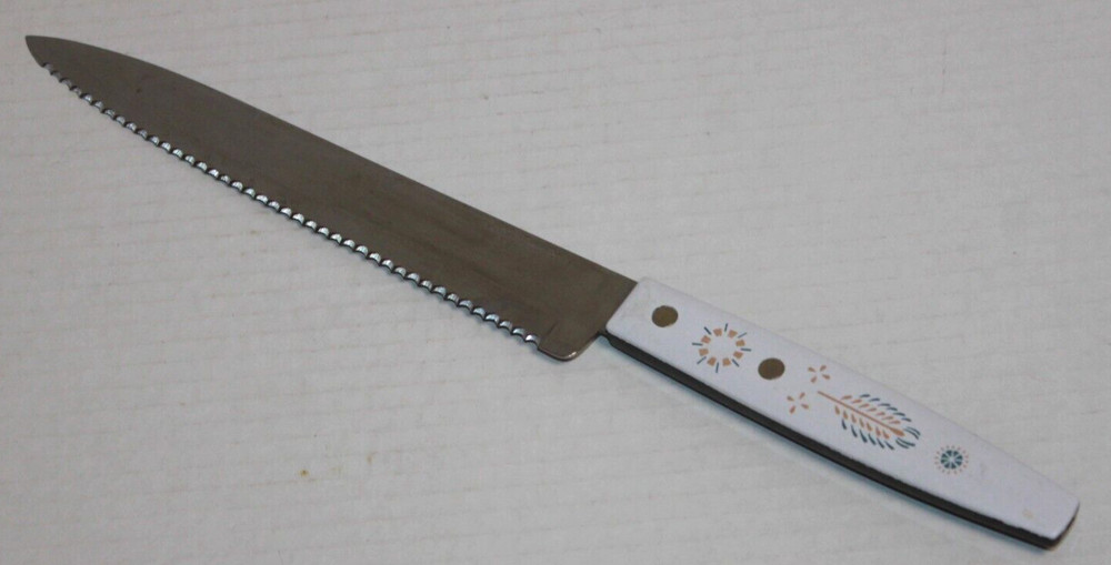 Vintage Forgecraft Slicing Carving Knife Plastic Handle