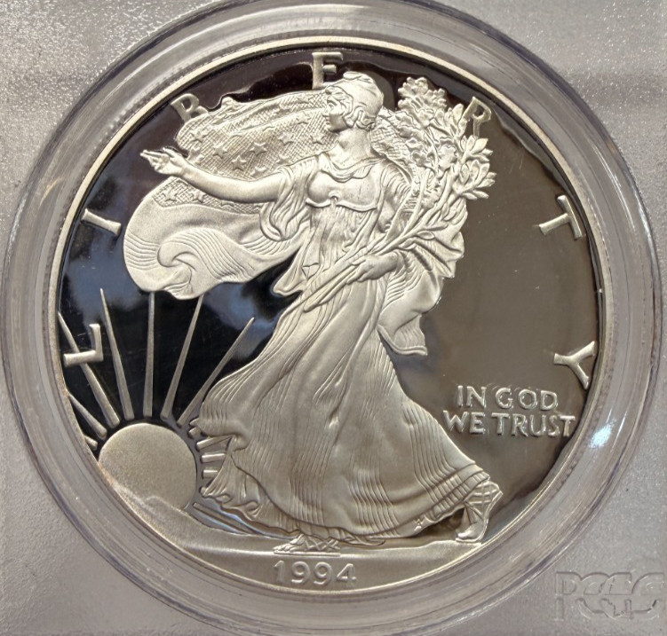 1994 P AMERICAN SILVER EAGLE $1 PROOF PCGS PR 70 DCAM