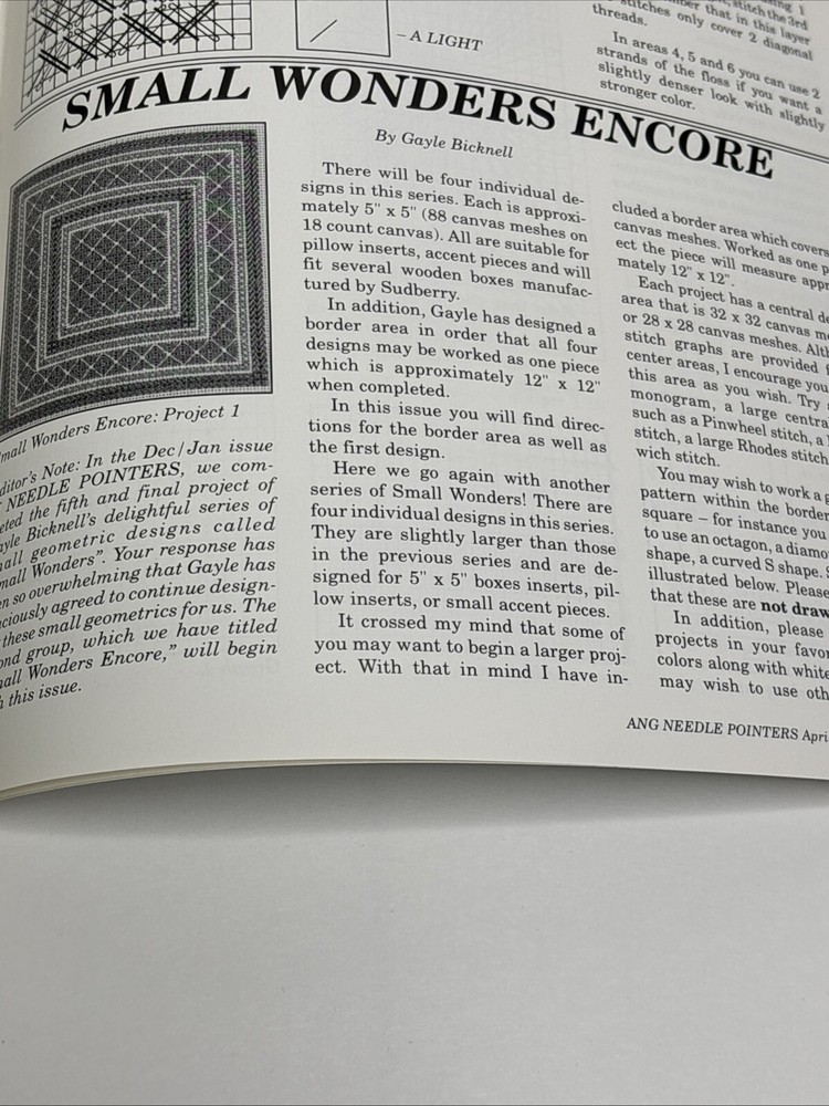Needle Pointers April May 1992 Magazine Pattern
