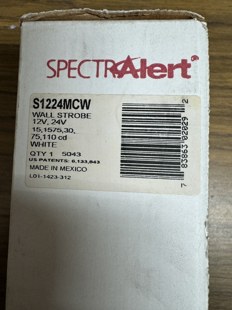 *New* System Sensor S1224MCW Multi Candela Wall Fire Alarm Strobe White