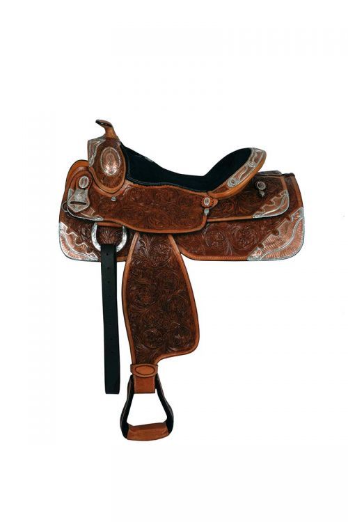 Double T fully tooled show horse saddle 16"