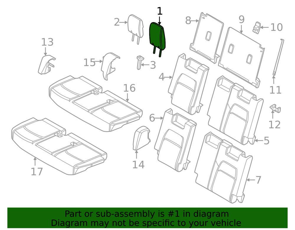 Genuine Nissan Headrest Outer 86480-6TA2B