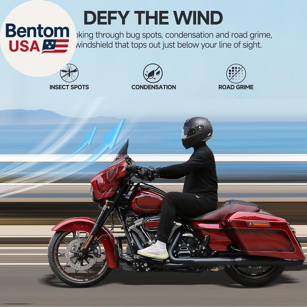 Motorcycle 8 Inch Windshield Windscreen Windshield Fit for 1996-2013 Harley Davi