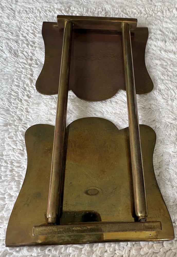Brass Adjustable Bookends Gold Metallic Finish Rectangle Shape Decorative Pair
