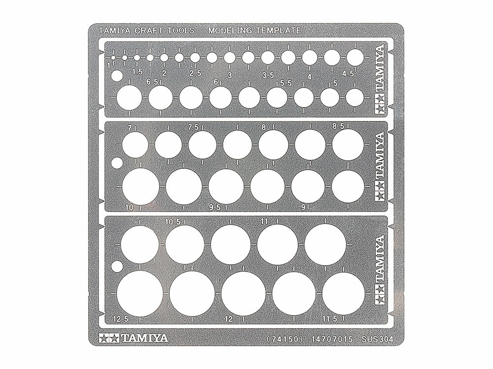 Tamiya MODELING TEMPLATE (ROUND, 1-12.5mm) 74150