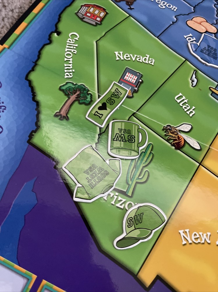 Learning Resources Reading Roadway Comprehension Board Game US Map Home School