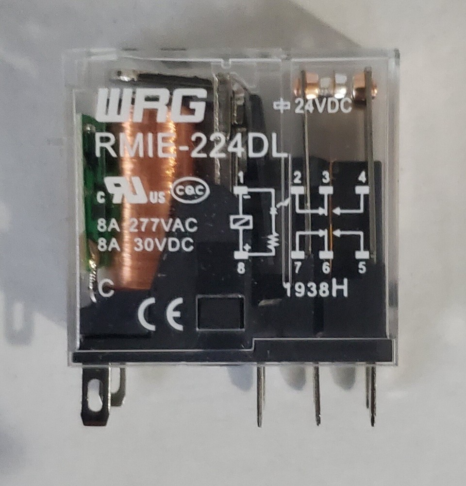 24VDC minirelay minirele WRG socket latching with base  8 Amp - 2 PIECES