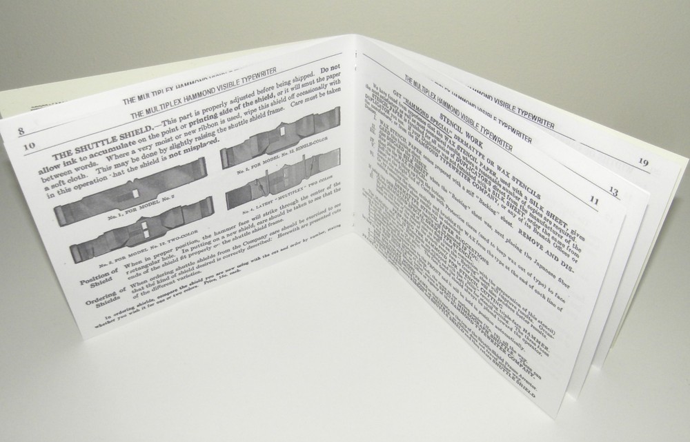 Hammond Multiplex Typewriter Ideal & Universal Instruction Manual Reproduction