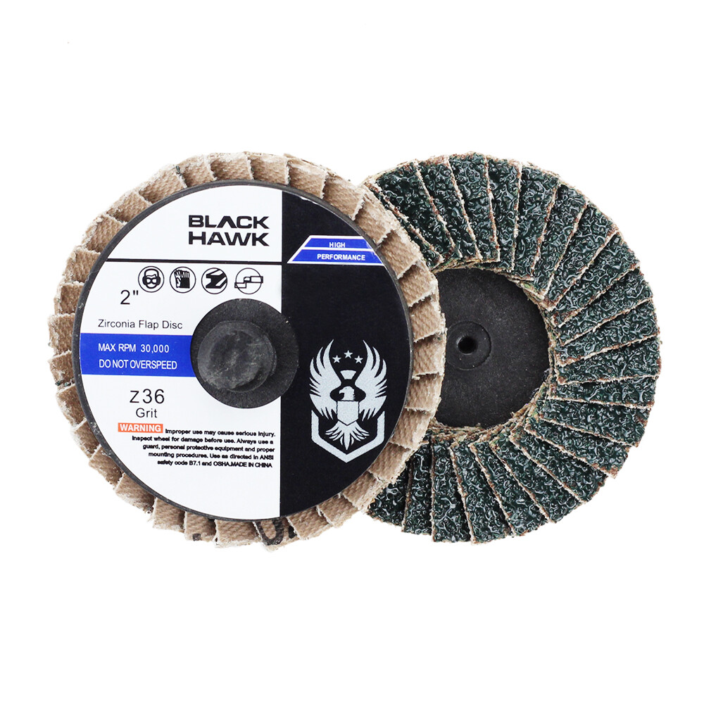 100 Pack - 2" Mini Flap Discs 36 Grit Quick Change Sanding Roloc Style Type R