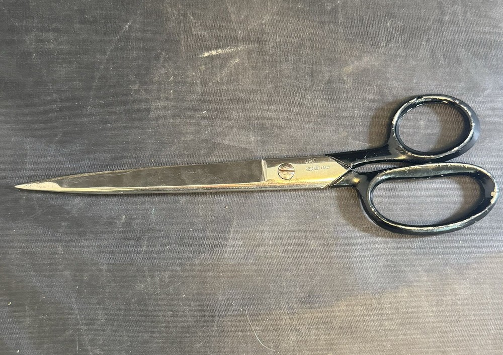 Vintage Betakut Scissors 9" Black Handle/ Made In Italy