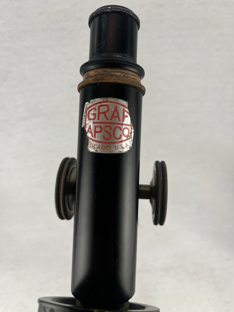 Vintage Graf Apsco Microscope No Light- Made In Chicago c.1946