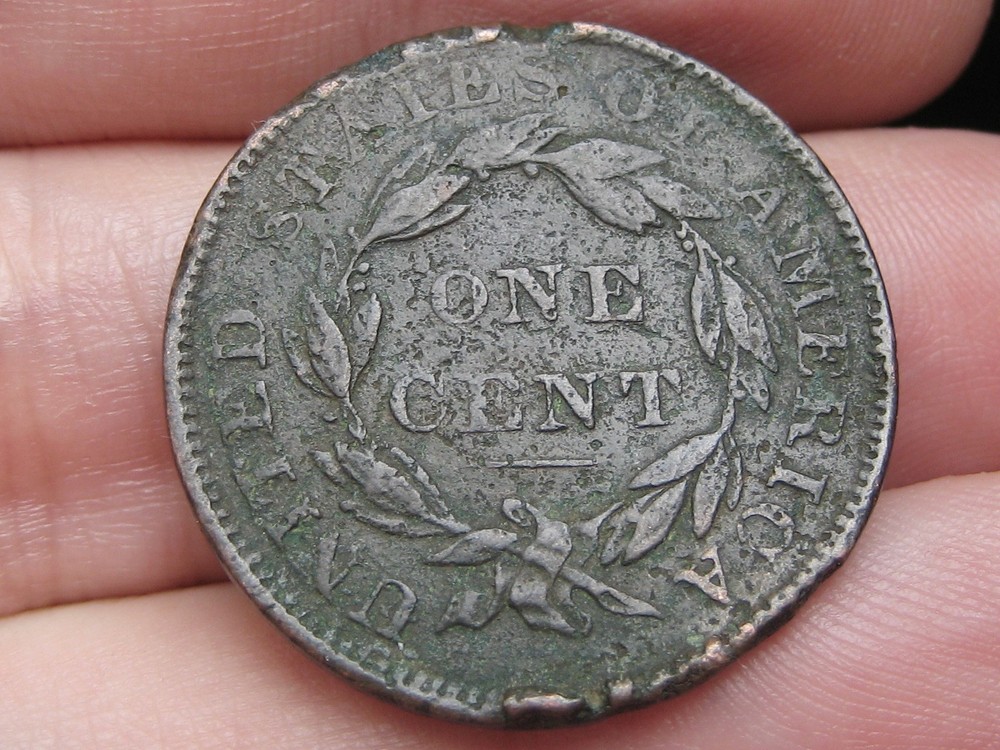 1835-1839 Matron Head Modified Large Cent Penny- Young Head, Plain Cord