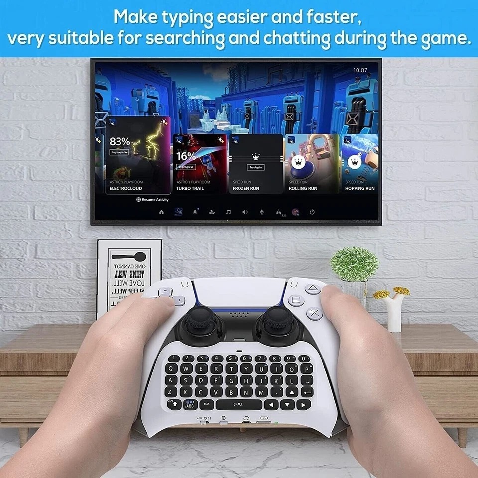 3.5mm Wireless Keyboard Bluetooth 3.0 Controller Chat Pad for Sony PS5 Gamepad