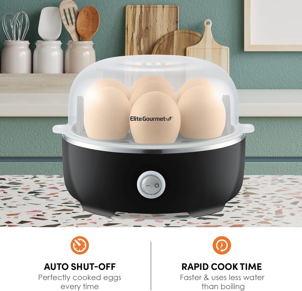 EGC115B Easy Egg Cooker Electric 7-Egg Capacity, Soft, Medium, Hard-Boiled Egg