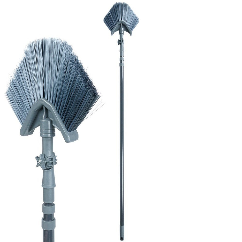 Telescopic dust brush, telescopic broom, cobweb cleaning, triangular, 140-327 cm